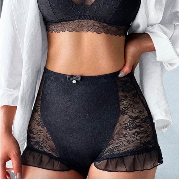 Black  Lace Panties. High waist pin up Panties. - Picture 10 of 10